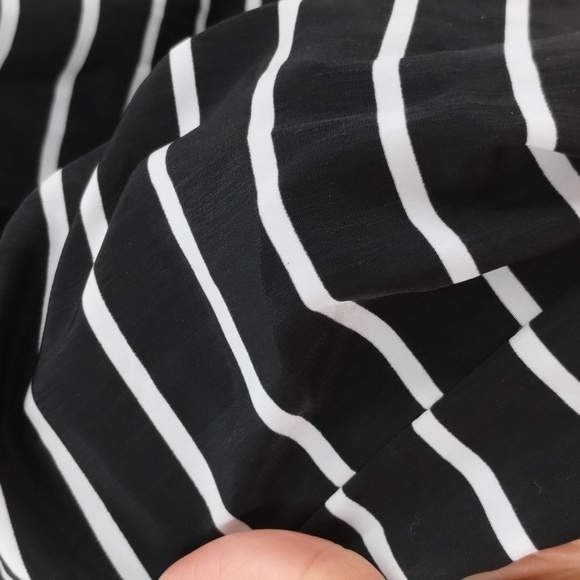 Dana Bachman black and white horizontal stripe sleeveless blouse size XL accent - Picture 3 of 7